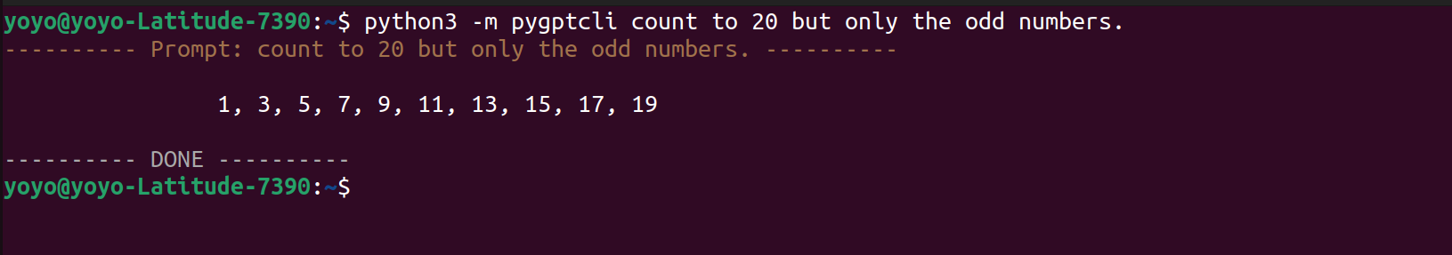 usage example